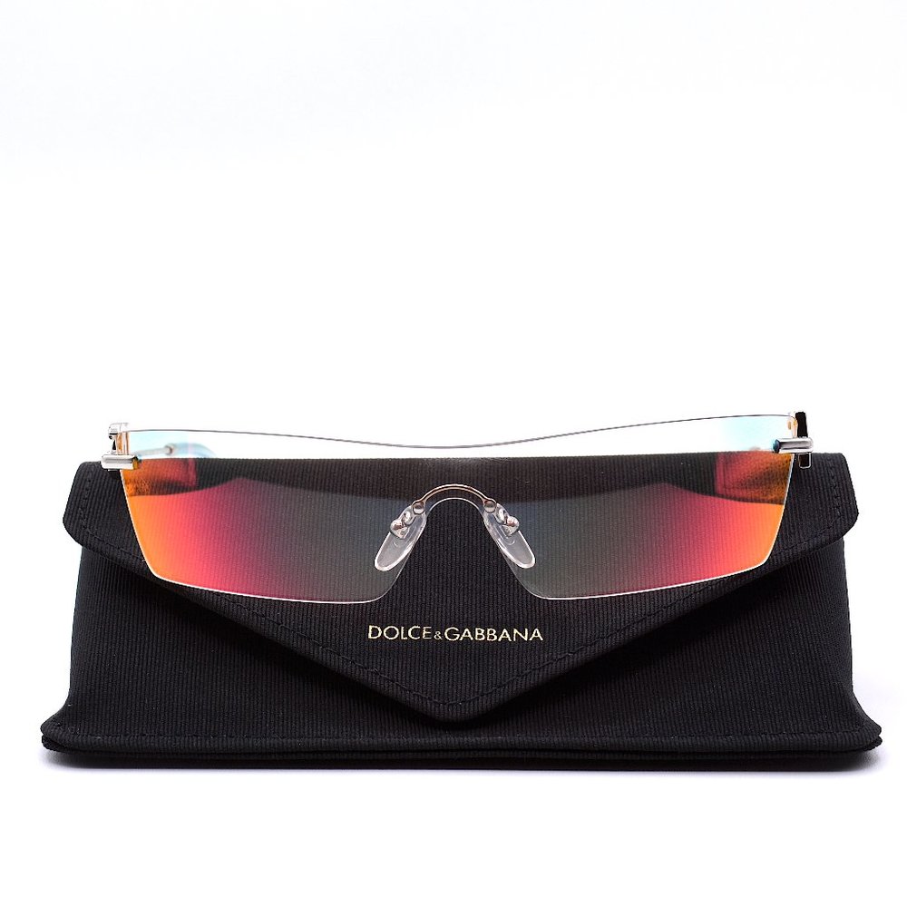NEW DOLCE & GABBANA DG2292 IRIDESCENT RIMLESS SHIELD AUTHENTIC SUNGLASSES - Picture 2 of 15